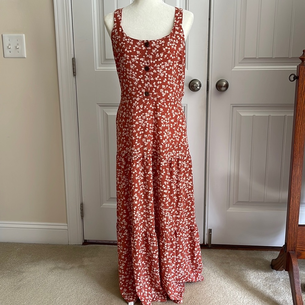 Burnt Orange and White Dress